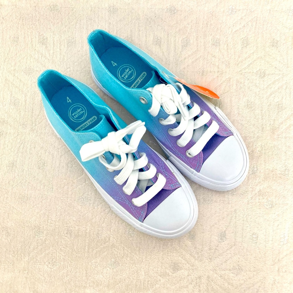 Wonder Nation Girls Ombre Sneakers Youth Size 4 NWT Memory Foam